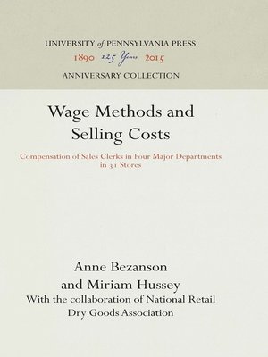 cover image of Wage Methods and Selling Costs